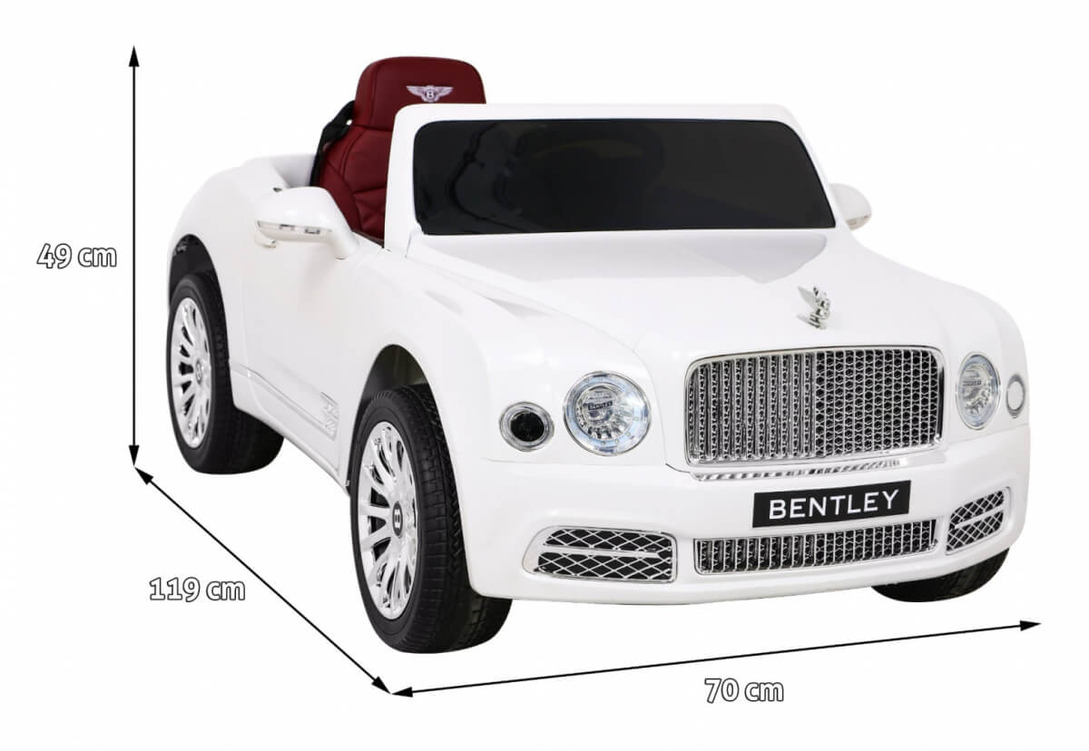 Masinuta electrica pentru copii Bentley Mulsanne (1006) Alb - imagine 2