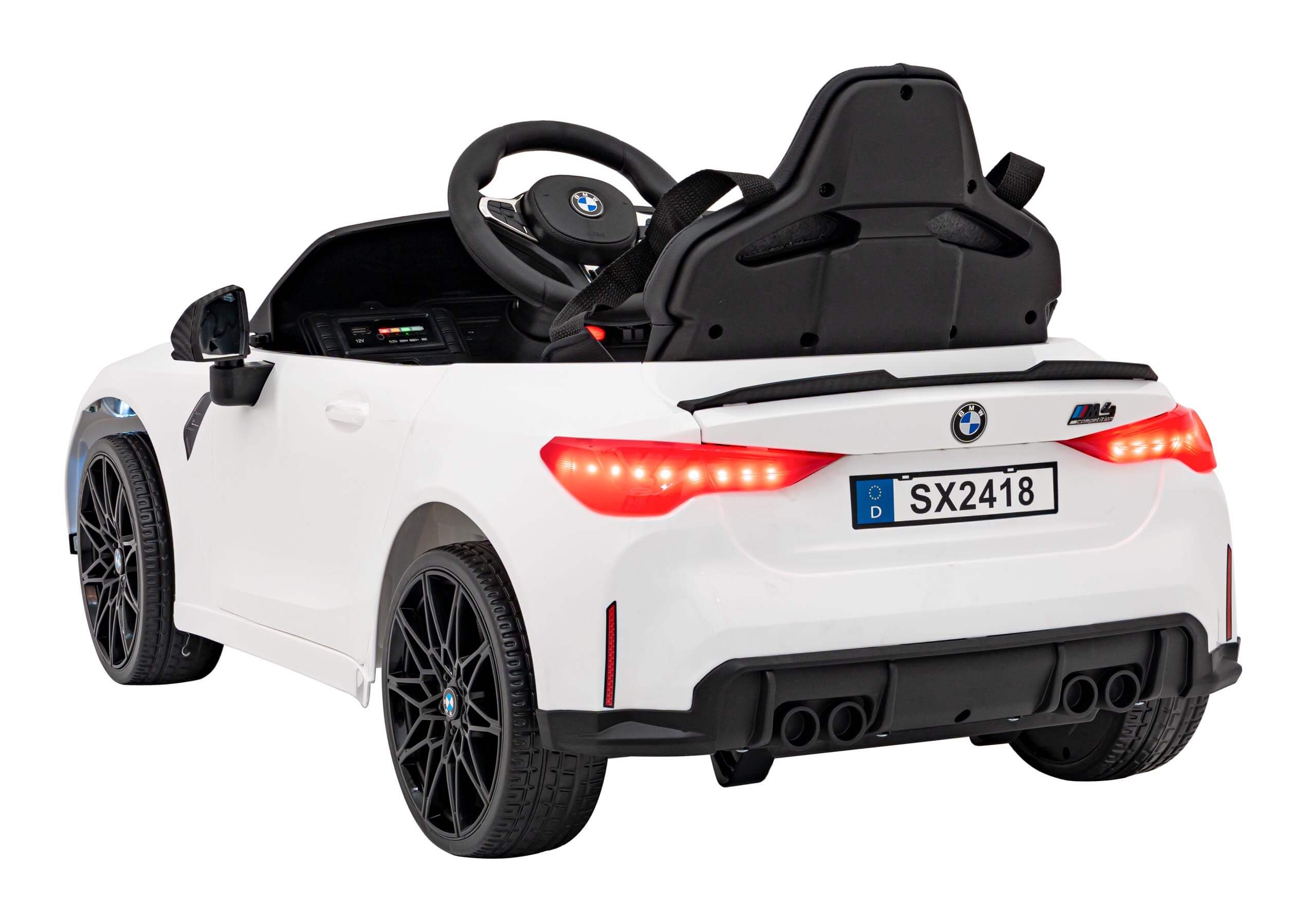 Masinuta electrica pentru copii BMW M4 Competition 12V 90W (sx2418) Alb - imagine 10