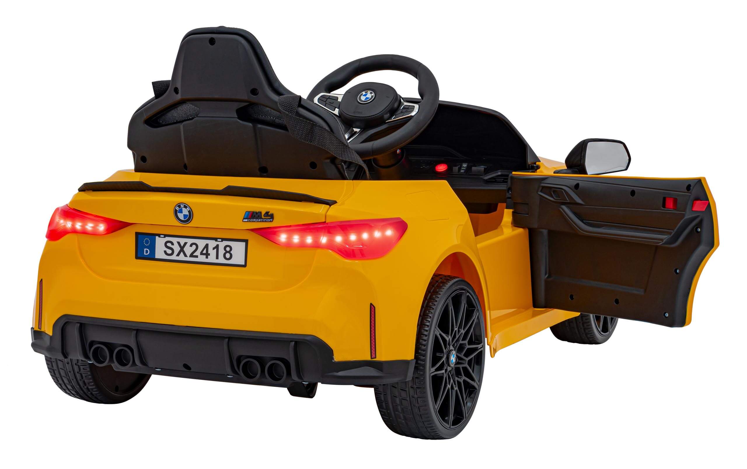 Masinuta electrica pentru copii BMW M4 Competition 12V 90W (sx2418) Galben - imagine 10