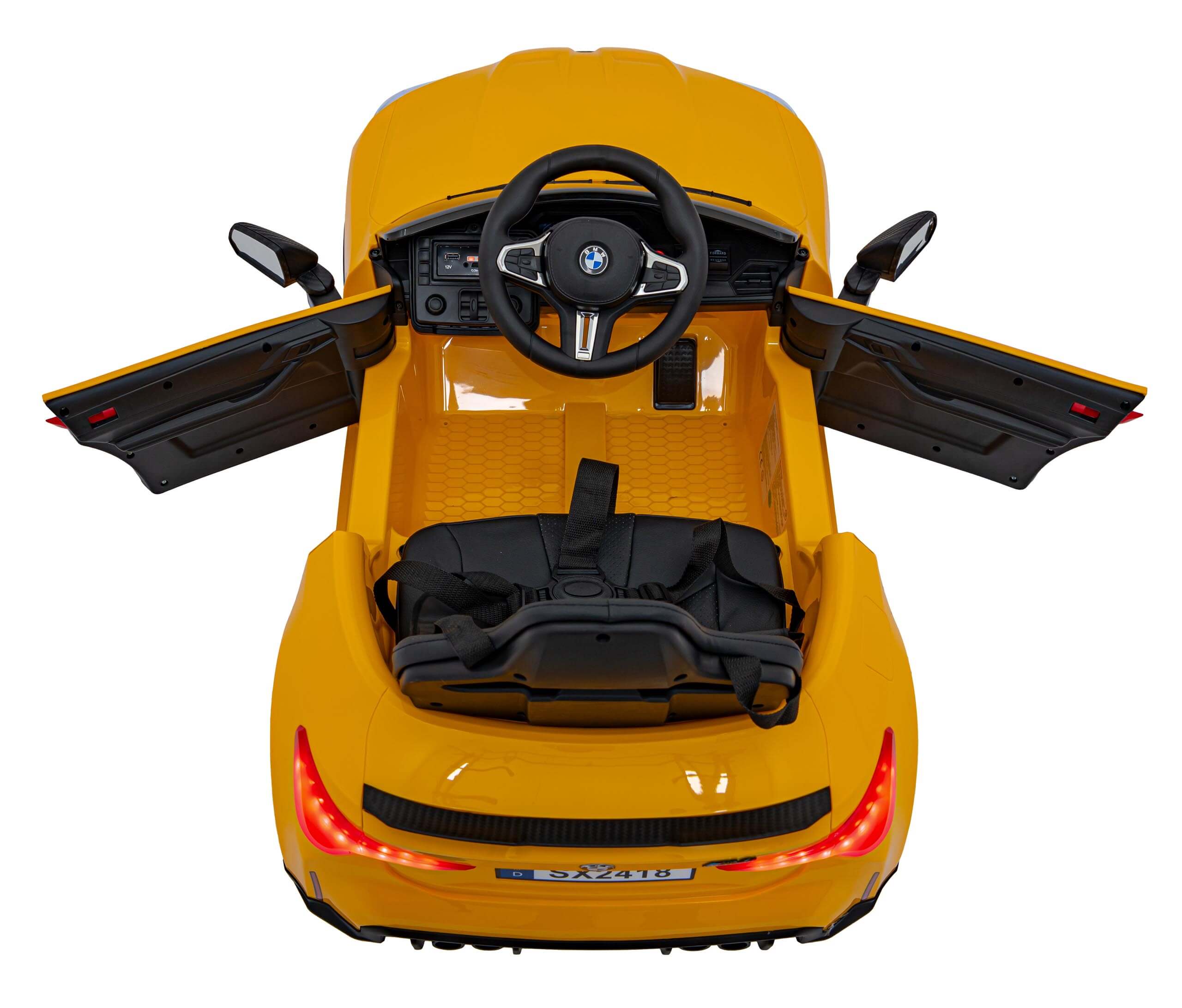 Masinuta electrica pentru copii BMW M4 Competition 12V 90W (sx2418) Galben - imagine 7