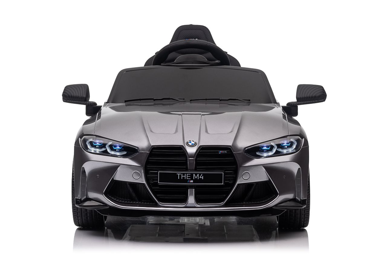 Masinuta electrica pentru copii BMW M4 Competition 12V 90W (sx2418) Gri metalizat - imagine 2
