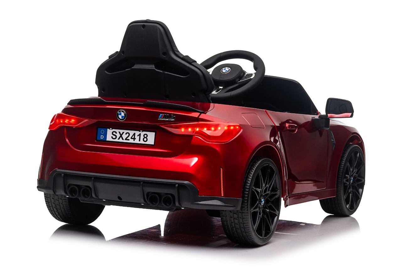 Masinuta electrica pentru copii BMW M4 Competition 12V 90W (sx2418) Visiniu metalizat - imagine 6