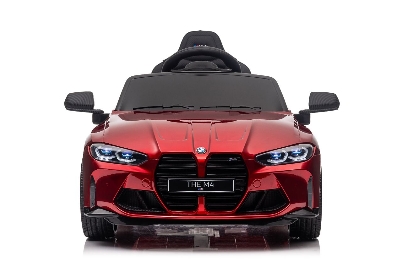 Masinuta electrica pentru copii BMW M4 Competition 12V 90W (sx2418) Visiniu metalizat - imagine 2