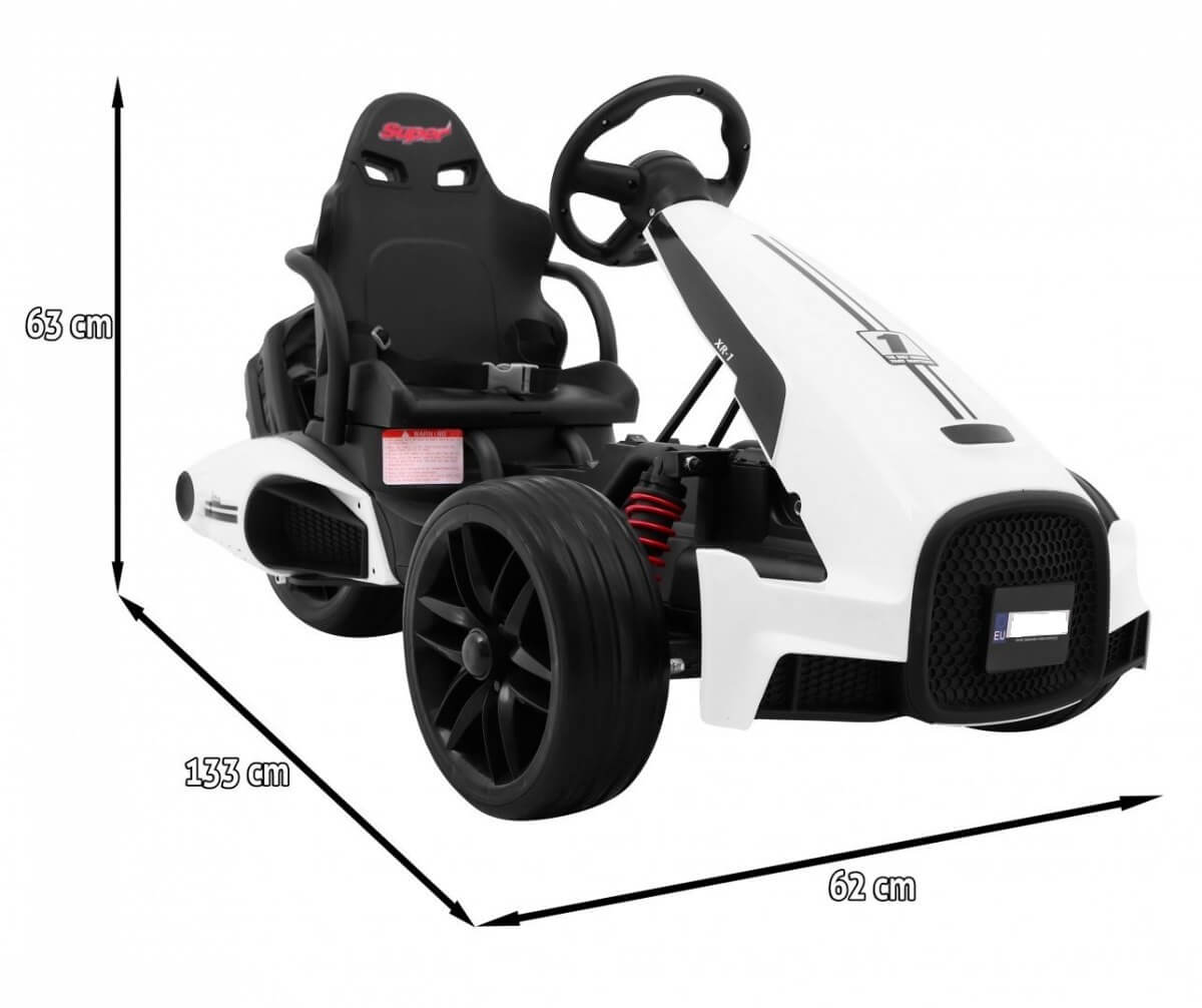 Kart electric pentru copii 12 volti "Bolid XR-1" cu 3 roti (9939) Alb - imagine 2