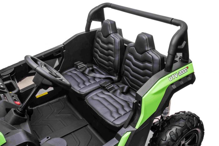 UTV electric pentru copii mari Perfecta XXL, 2 locuri cu sarcina pana la 100kg si viteza max 15km/h (032) Verde - imagine 7