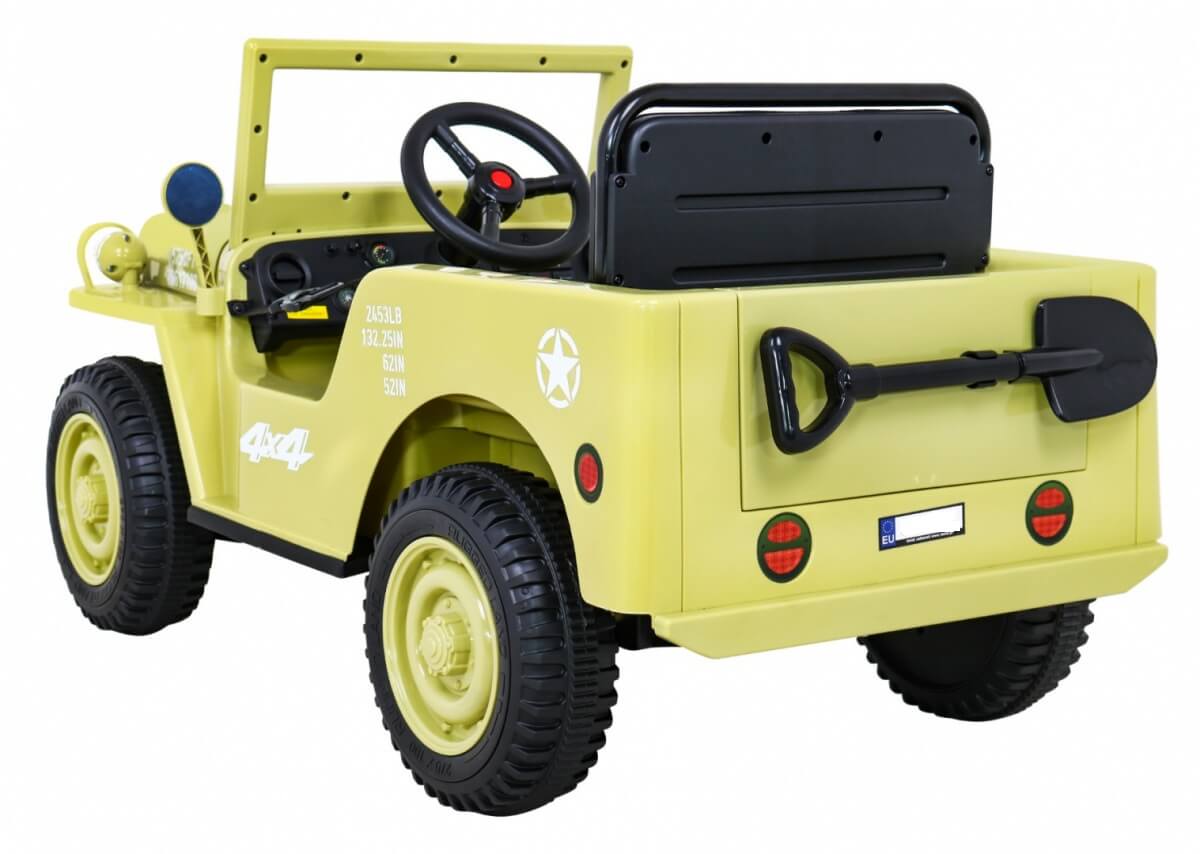 Masinuta electrica pentru copii JEEP Militar Lux 4x4 (103) Bej - imagine 4