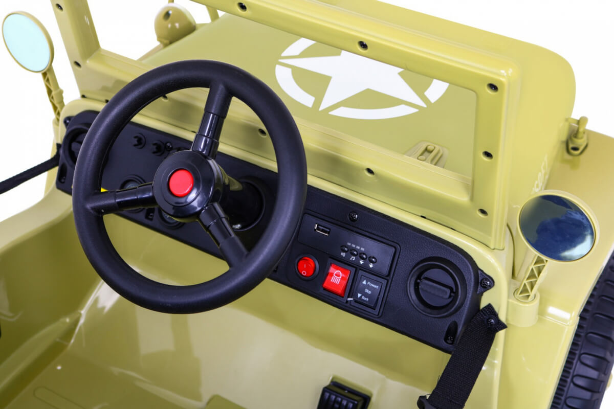 Masinuta electrica pentru copii JEEP Militar Lux 4x4 (103) Bej - imagine 5