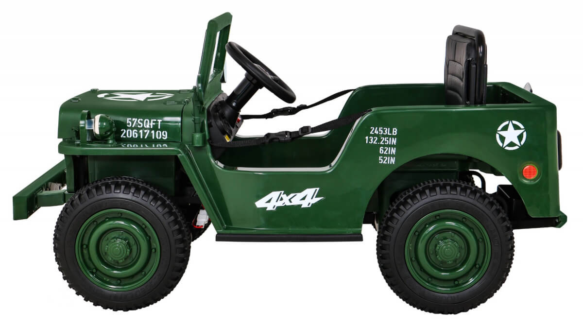 Masinuta electrica pentru copii JEEP Militar Lux 4x4 (103) Verde - imagine 4