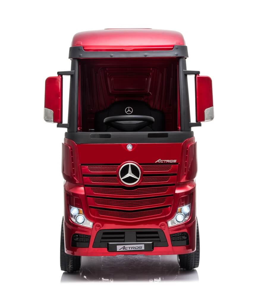 Masinuta electrica penru copii Camion Mercedes Benz ACTROS (358) 4×4, Visiniu metalizat - imagine 2