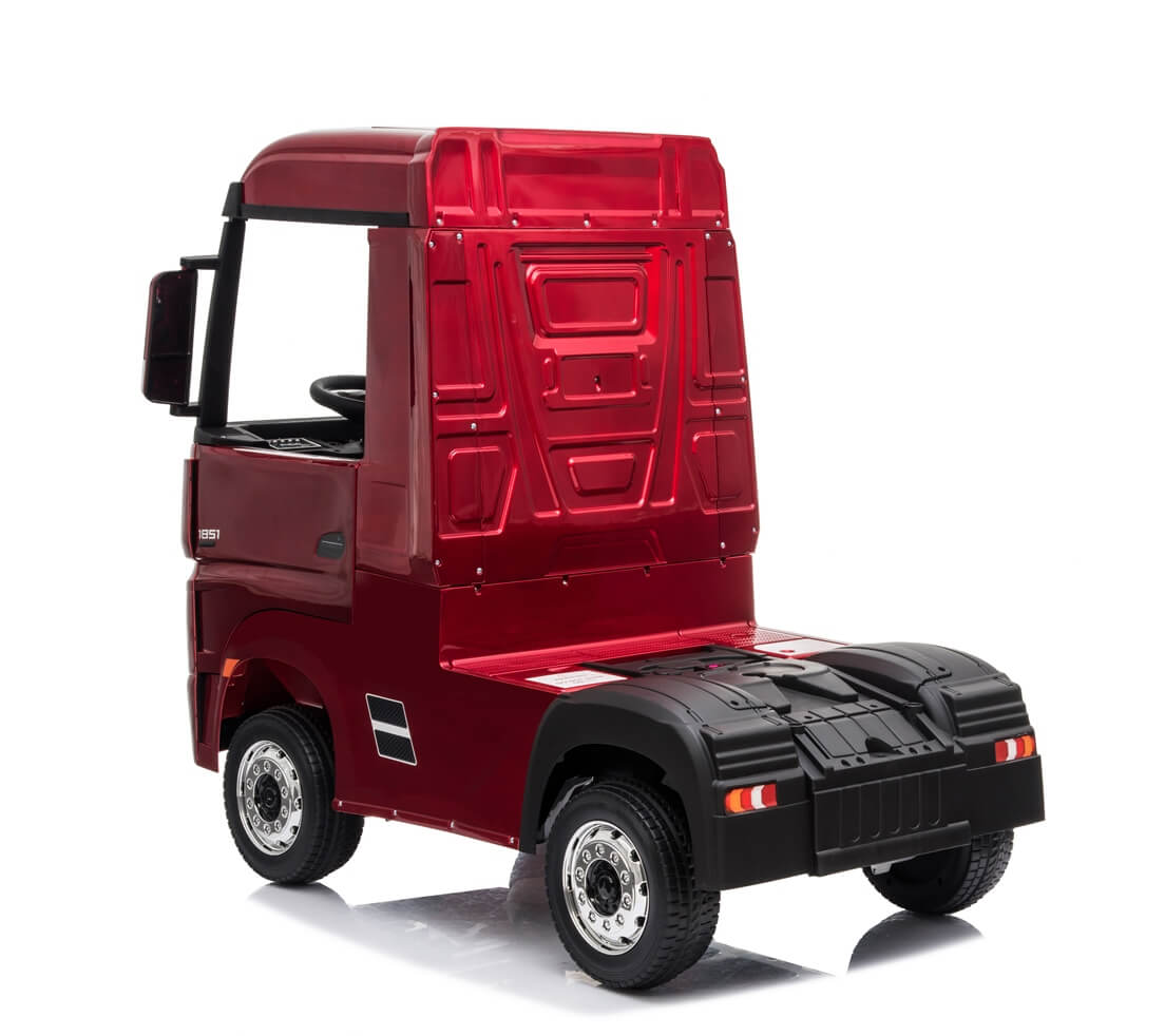 Masinuta electrica penru copii Camion Mercedes Benz ACTROS (358) 4×4, Visiniu metalizat - imagine 5