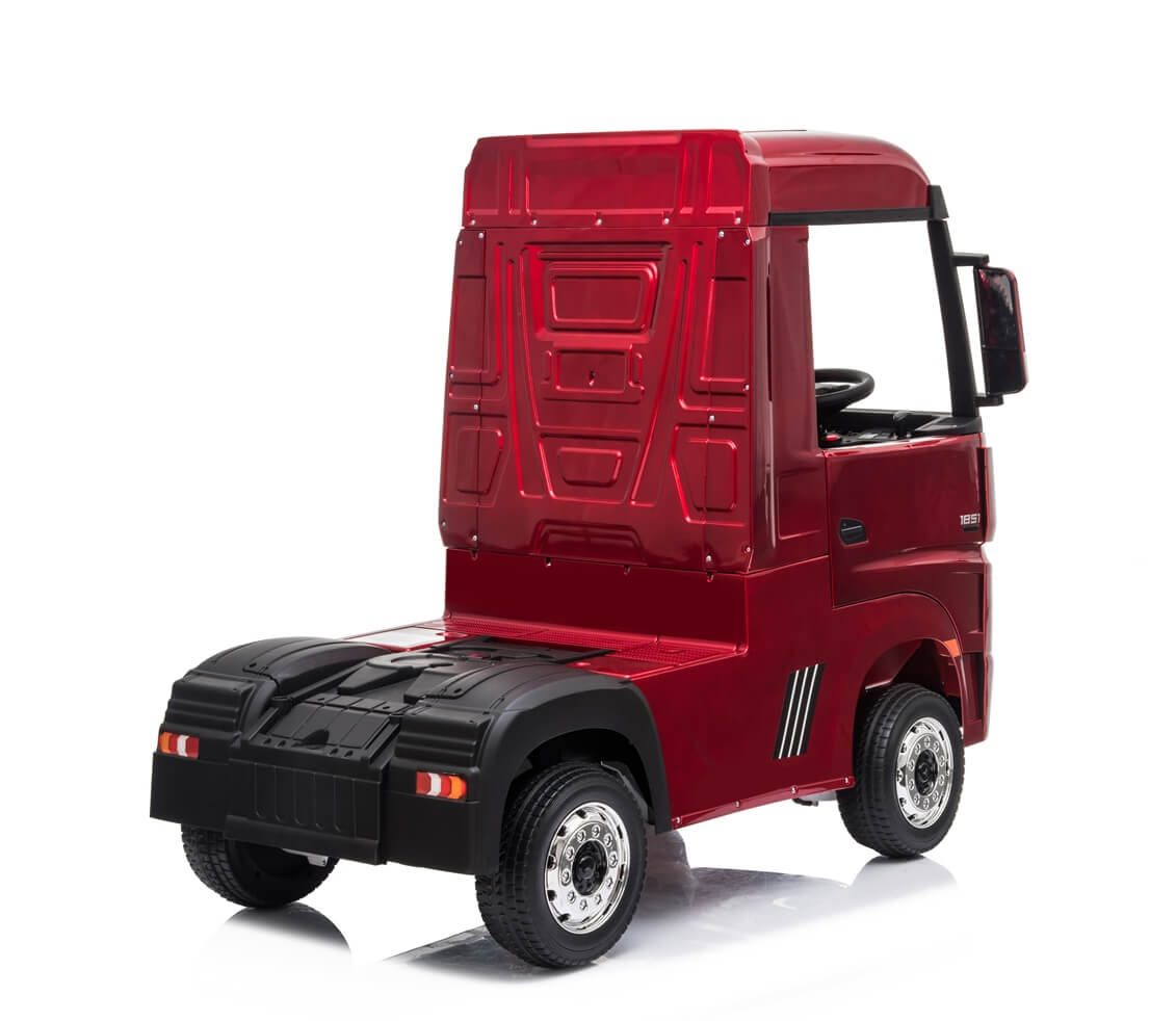 Masinuta electrica penru copii Camion Mercedes Benz ACTROS (358) 4×4, Visiniu metalizat - imagine 6