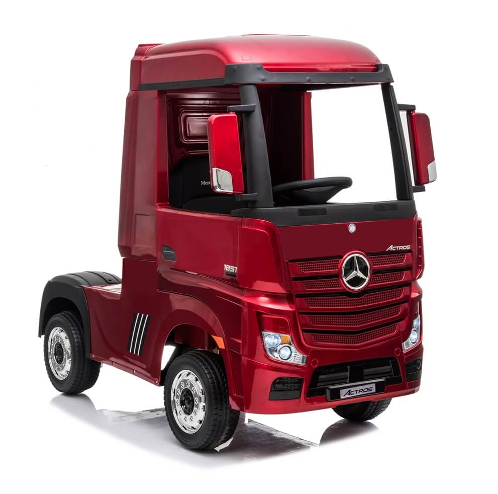 Masinuta electrica penru copii Camion Mercedes Benz ACTROS (358) 4×4, Visiniu metalizat - imagine 7