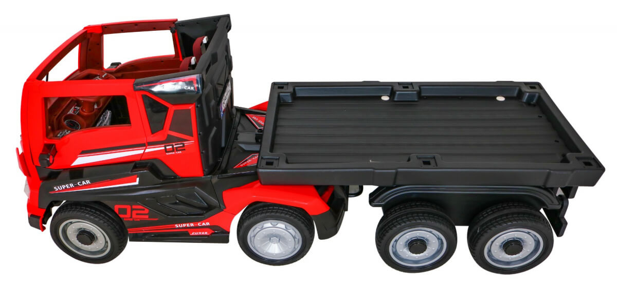 Masinuta electrica pentru copii Camion Truck cu remorca (2020) Rosu - imagine 6