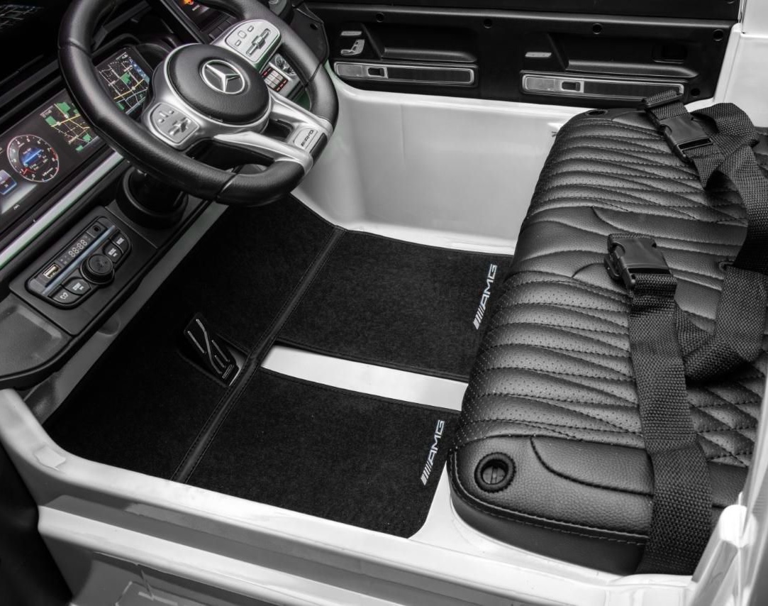 Masina electrica pentru copii cu 2 locuri, Mercedes AMG G63 XXL 24V 800W 4x4 ecran LCD, echipare Lux (G63-mp4) Alb - imagine 3