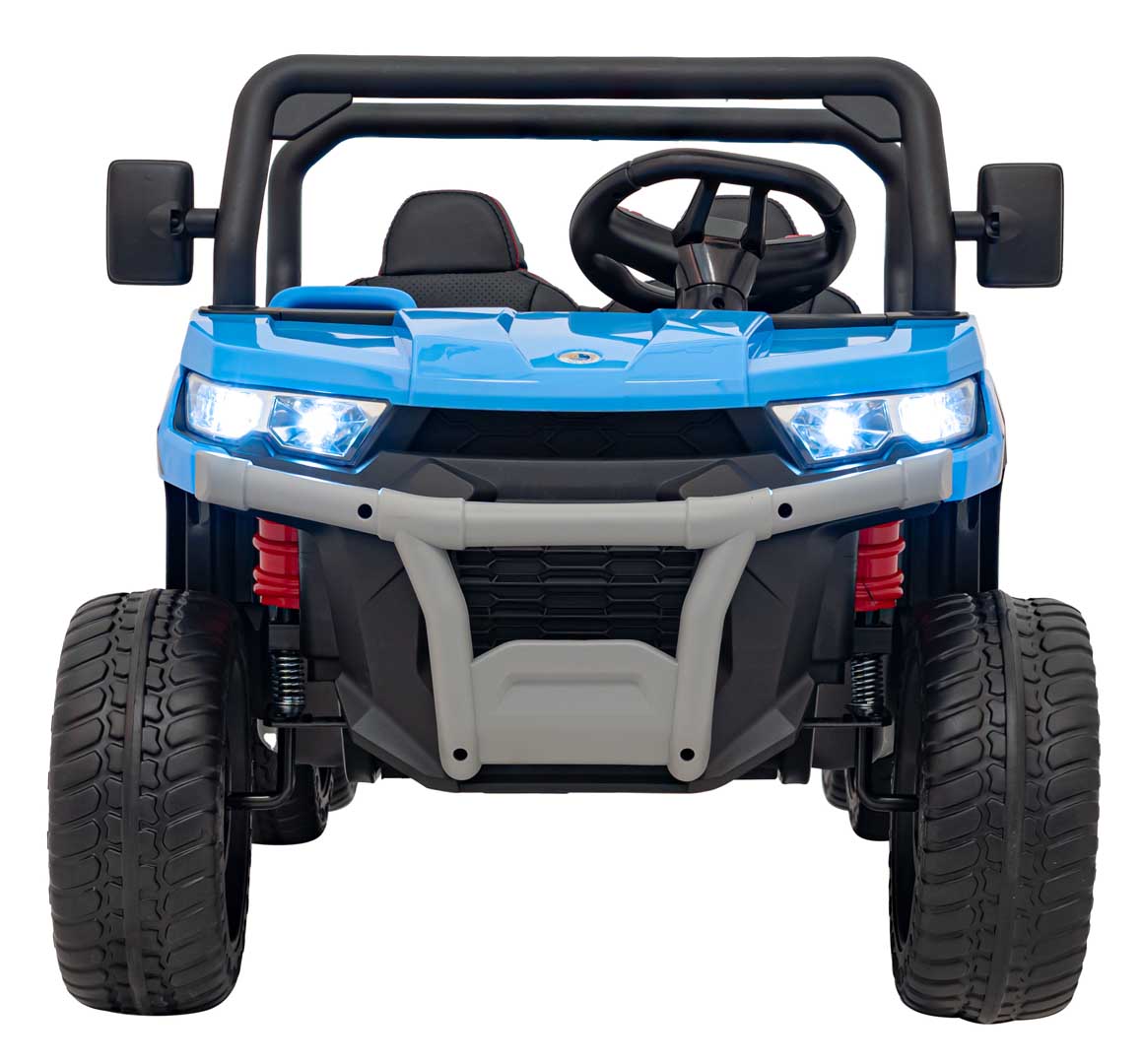 UTV eIectric pentru copii cu 2 locuri Farmer Truck 24V 400W 4x4, roti EVA, scaun piele, telecomanda parentala, basculanta electrica, Albastru - imagine 9