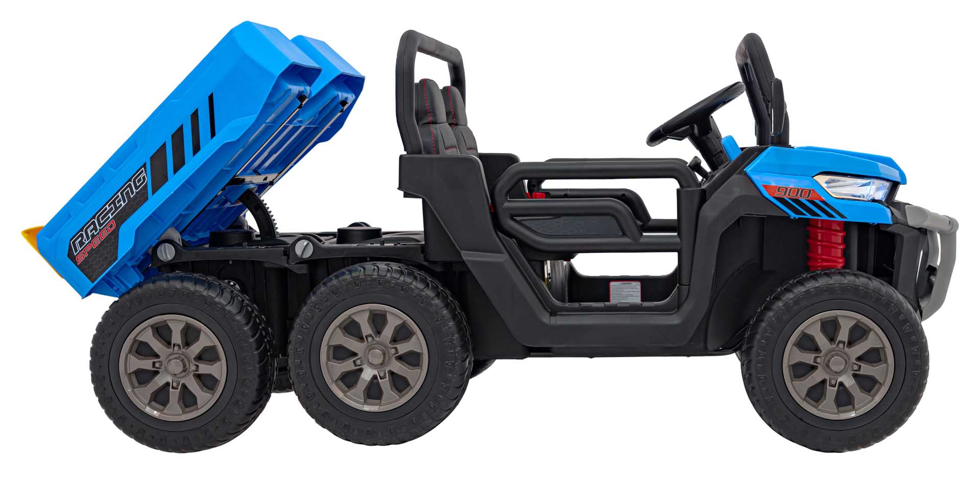 UTV eIectric pentru copii cu 2 locuri Farmer Truck 24V 400W 4x4, roti EVA, scaun piele, telecomanda parentala, basculanta electrica, Albastru - imagine 2