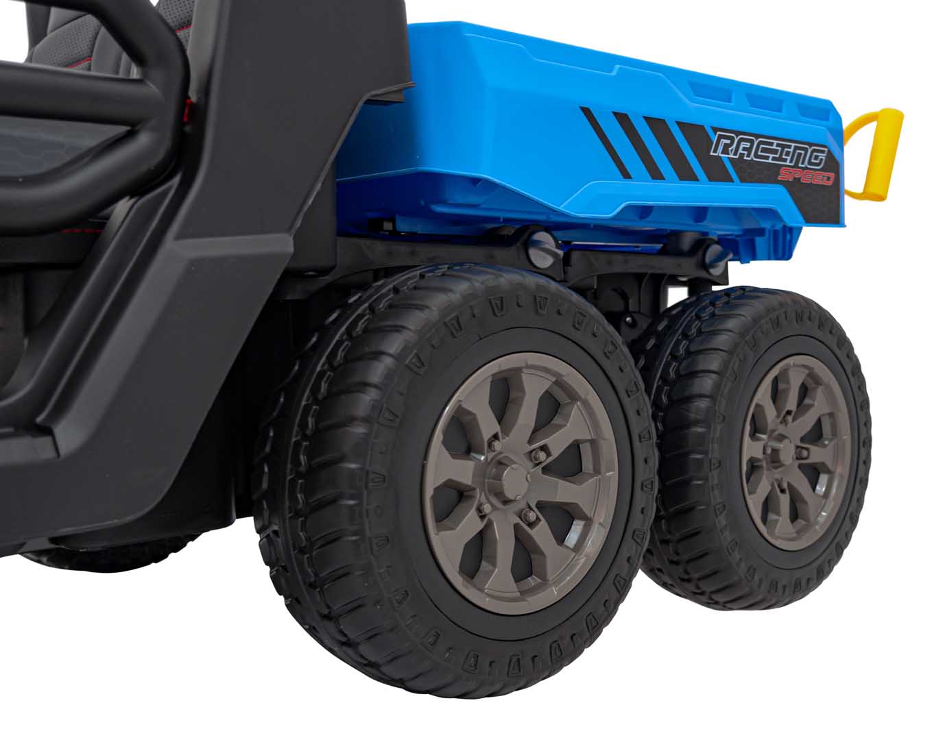 UTV eIectric pentru copii cu 2 locuri Farmer Truck 24V 400W 4x4, roti EVA, scaun piele, telecomanda parentala, basculanta electrica, Albastru - imagine 8