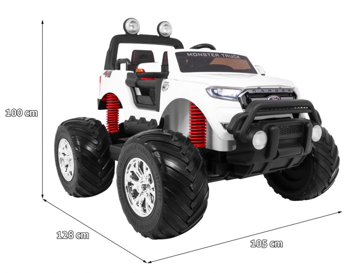 Masinuta electrica pentru copii FORD RANGER MONSTER TRUCK 4x4 (DK-MT550) Alb - imagine 2