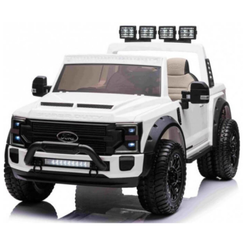 Masinuta electrica pentru copii Ford Super Duty XXL cu 2 locuri, 24V 4×4 ecran LCD (2088-power) Alb