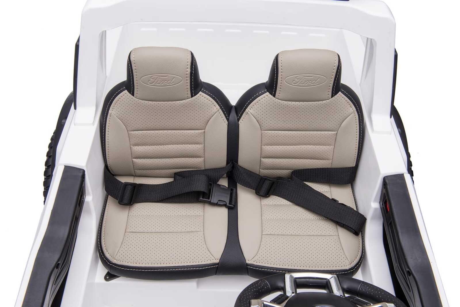 Masinuta electrica pentru copii Ford Super Duty XXL cu 2 locuri, 24V 4x4 ecran LCD (2088-power) Alb - imagine 5