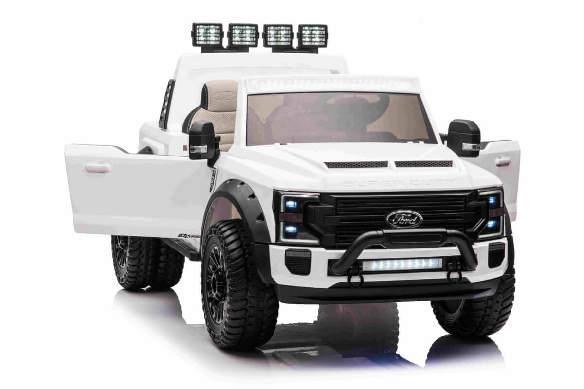 Masinuta electrica pentru copii Ford Super Duty XXL cu 2 locuri, 4x4 (2088) Alb - imagine 4