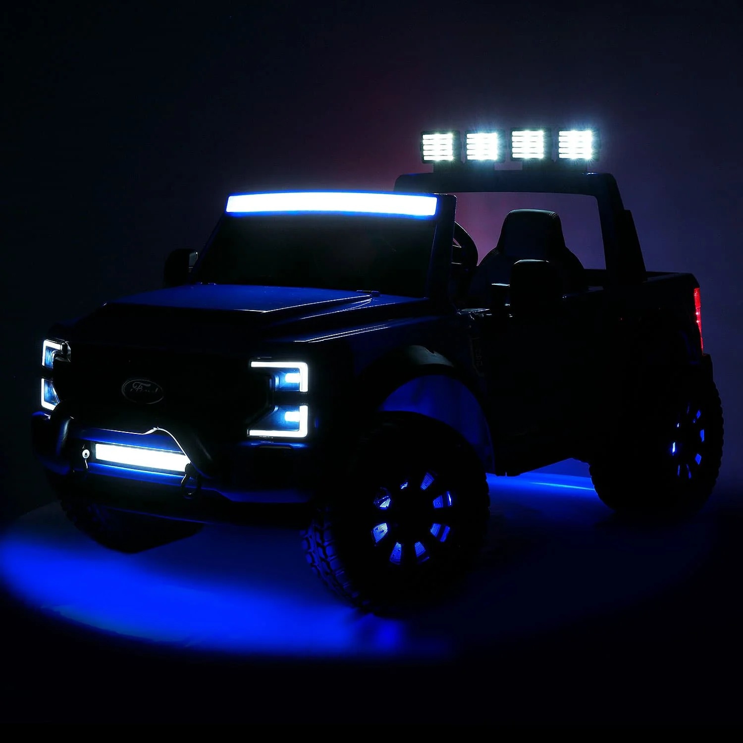 Masinuta electrica pentru copii Ford Super Duty XXL cu 2 locuri, 24V 4x4 ecran LCD (2088-power) Alb - imagine 10