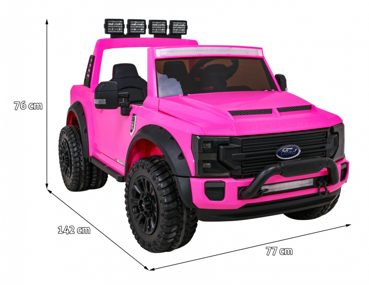 Masinuta electrica pentru 2 copii Ford Super Duty XXL 4x4 180W (2088) Roz - imagine 3