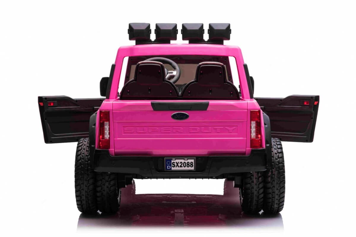 Masinuta electrica pentru 2 copii Ford Super Duty XXL 4x4 180W (2088) Roz - imagine 7