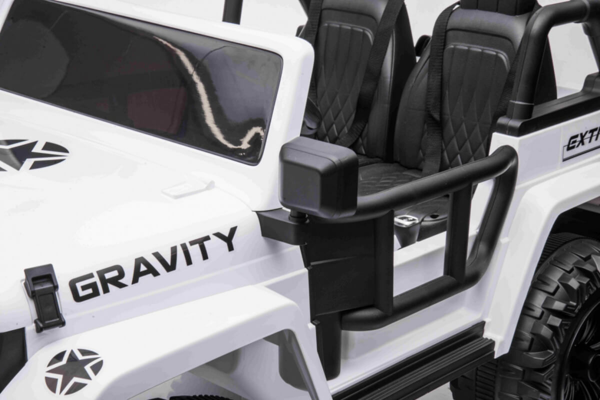 Masinuta electrica pentru copii GRAVITY STRONG cu 2 locuri 24 Volti (609) Alb - imagine 4
