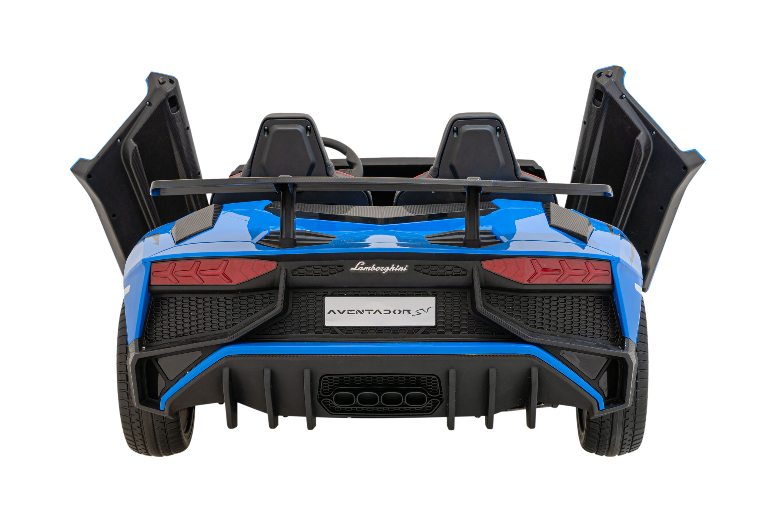 Masinuta electrica pentru 2 copii Lamborghini Aventador SV, 24V 400W (8803) Albastru - imagine 3