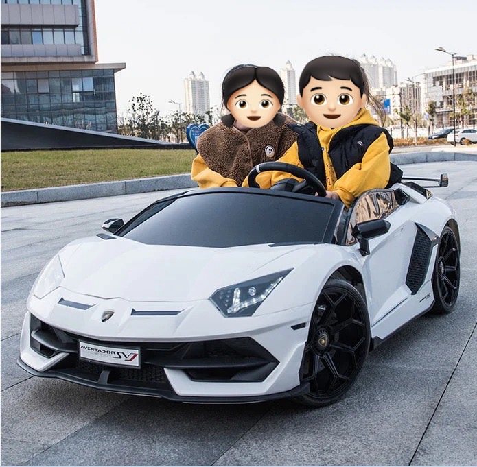 Masinuta electrica pentru copii Lamborghini Aventador SVJ Roadster 24V 500W Drift cu 2 locuri viteza maxima 13km/h (2028-drift) Alb - imagine 2