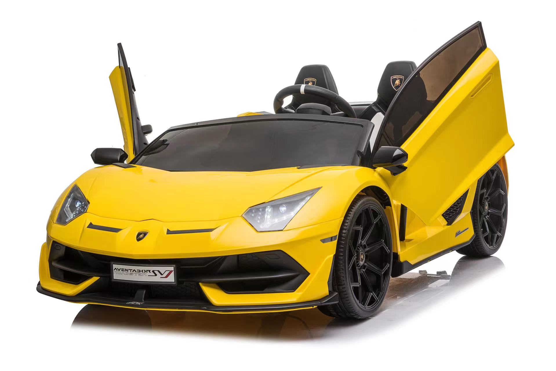 Masinuta electrica pentru copii Lamborghini Aventador SVJ Roadster 24V Drift cu 2 locuri (2028-drift) Galben - imagine 3
