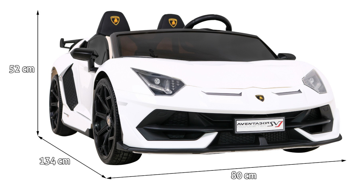 Masinuta electrica pentru copii Lamborghini Aventador SVJ Roadster 24V 500W Drift cu 2 locuri viteza maxima 13km/h (2028-drift) Alb - imagine 3