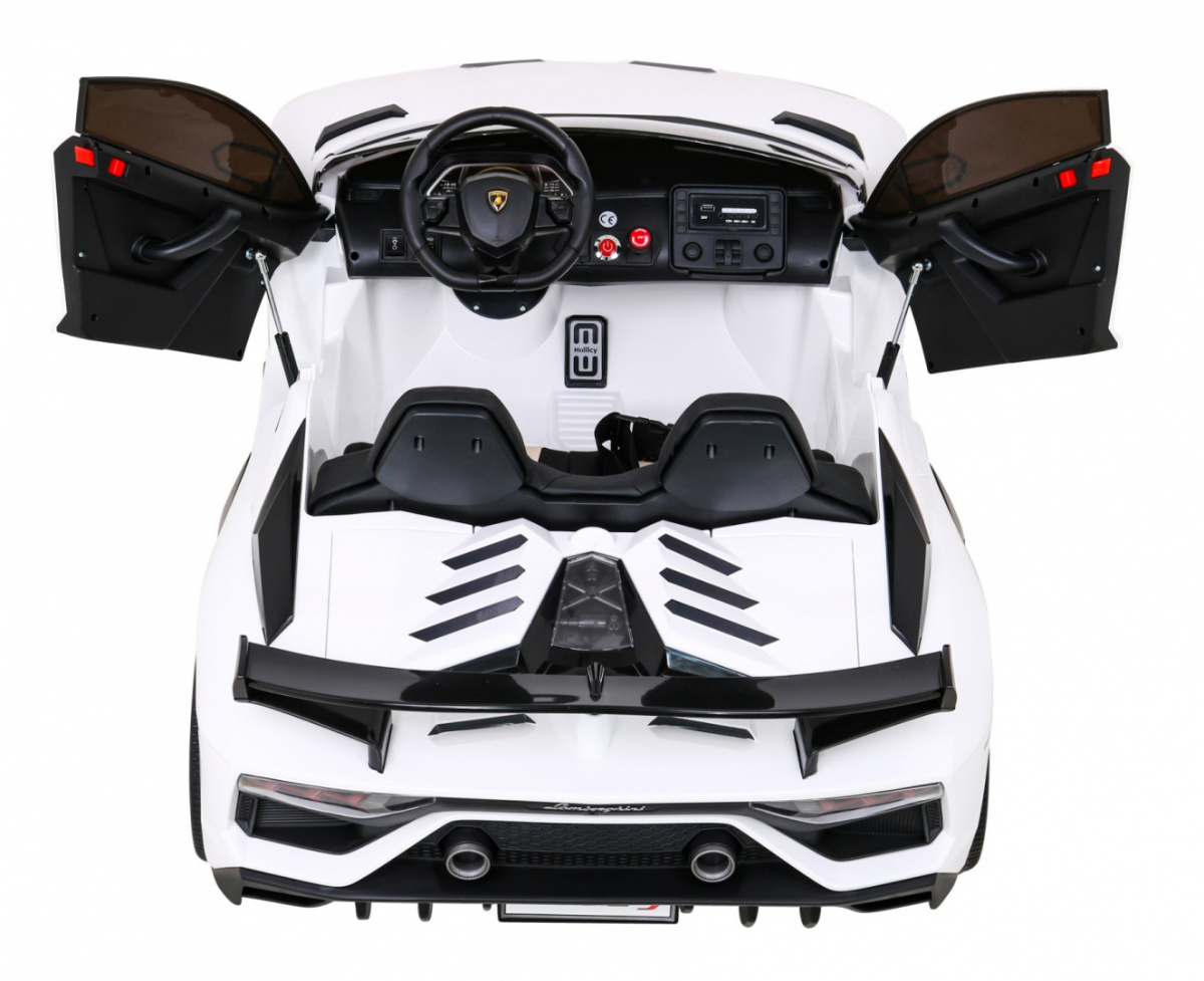 Masinuta electrica pentru copii Lamborghini Aventador SVJ Roadster 24V 500W Drift cu 2 locuri viteza maxima 13km/h (2028-drift) Alb - imagine 5