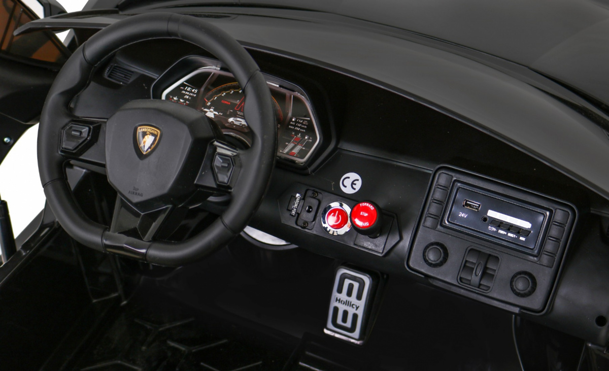 Masinuta electrica pentru copii Lamborghini Aventador SVJ Roadster 24V 500W Drift cu 2 locuri viteza maxima 13km/h (2028-drift) Negru - imagine 3