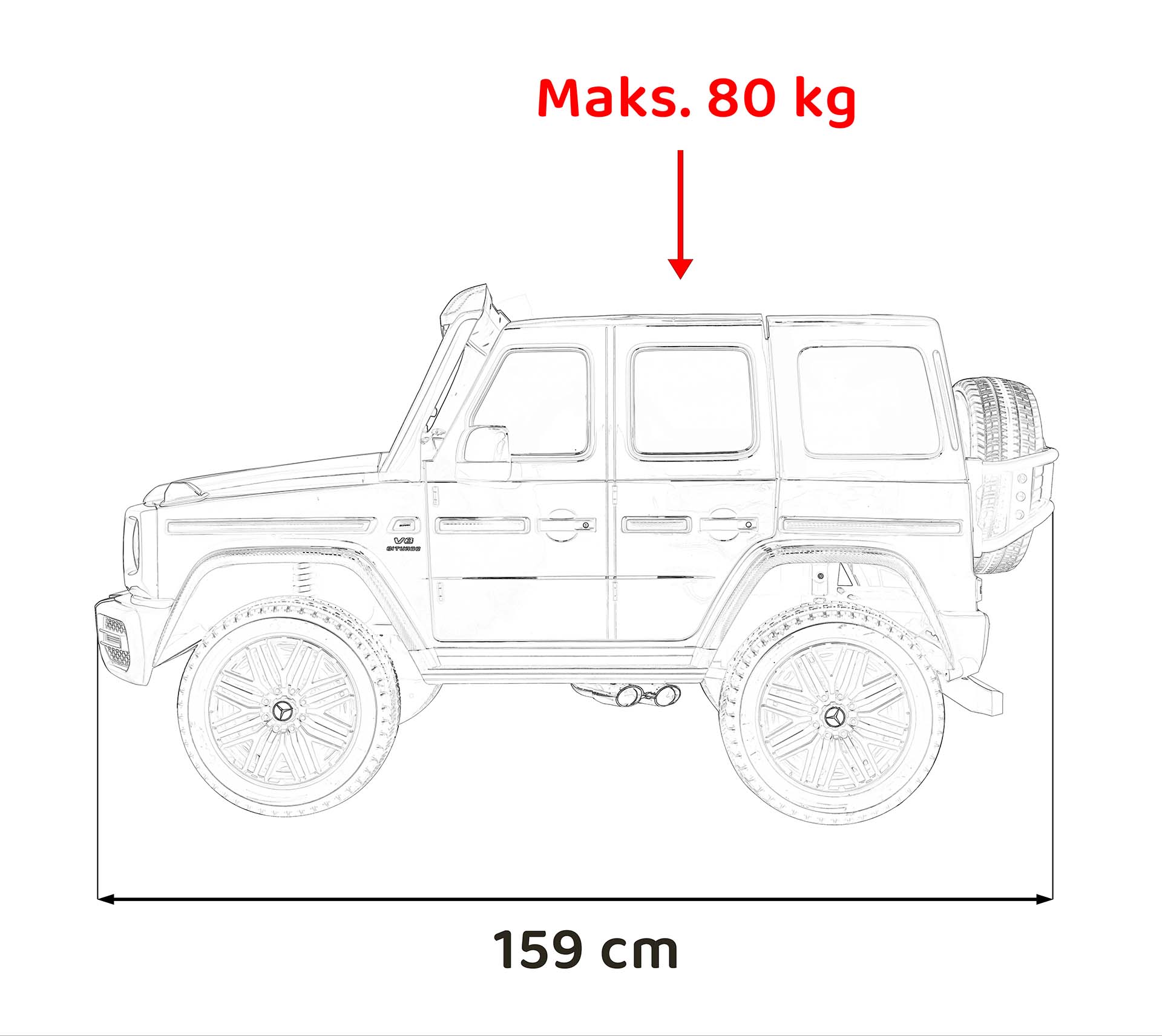 Masinuta electrica pentru copii cu 2 locuri, Mercedes AMG G63 NOU XXL 24V 800W 4x4 Rosu - imagine 6
