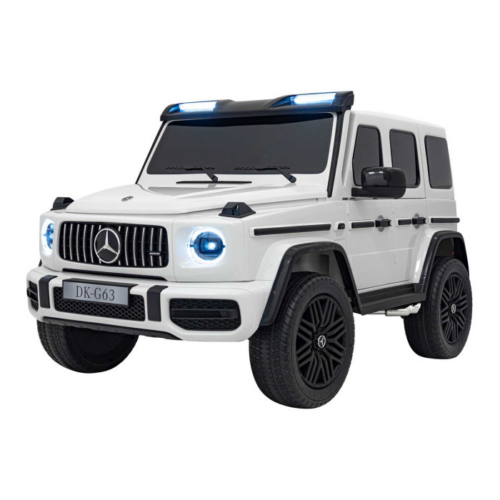 Masina electrica pentru copii cu 2 locuri, Mercedes AMG G63 XXL 24V 800W 4×4 ecran LCD, echipare Lux (G63-mp4) Alb