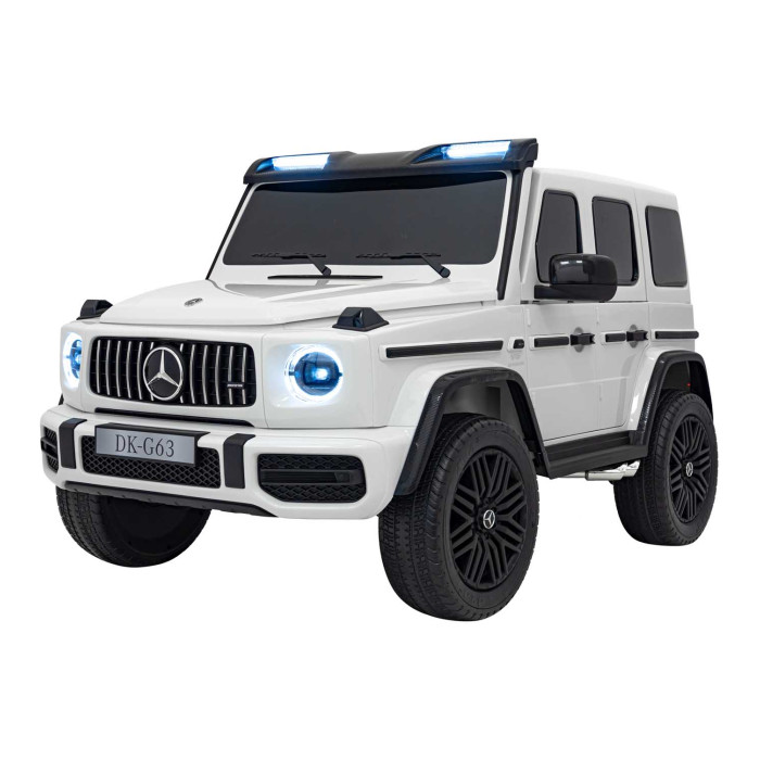 Masina electrica pentru copii cu 2 locuri, Mercedes AMG G63 XXL 24V 800W 4x4 ecran LCD, echipare Lux (G63-mp4) Alb