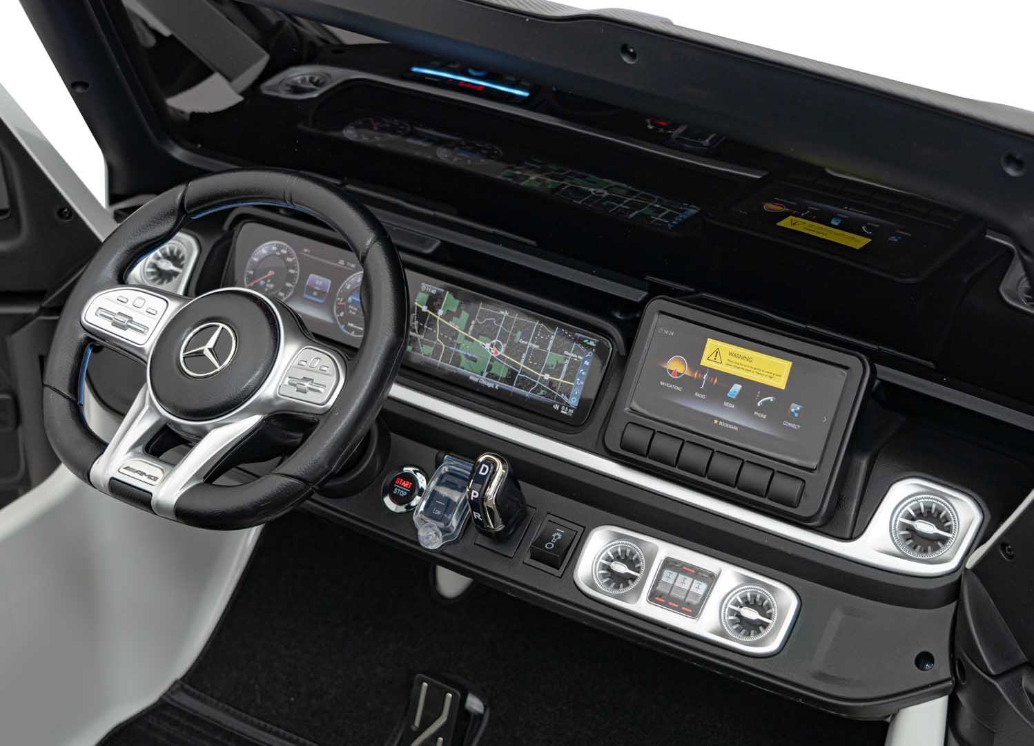 Masinuta electrica pentru copii cu 2 locuri, Mercedes AMG G63 NOU XXL 24V 800W 4x4 Alb - imagine 3