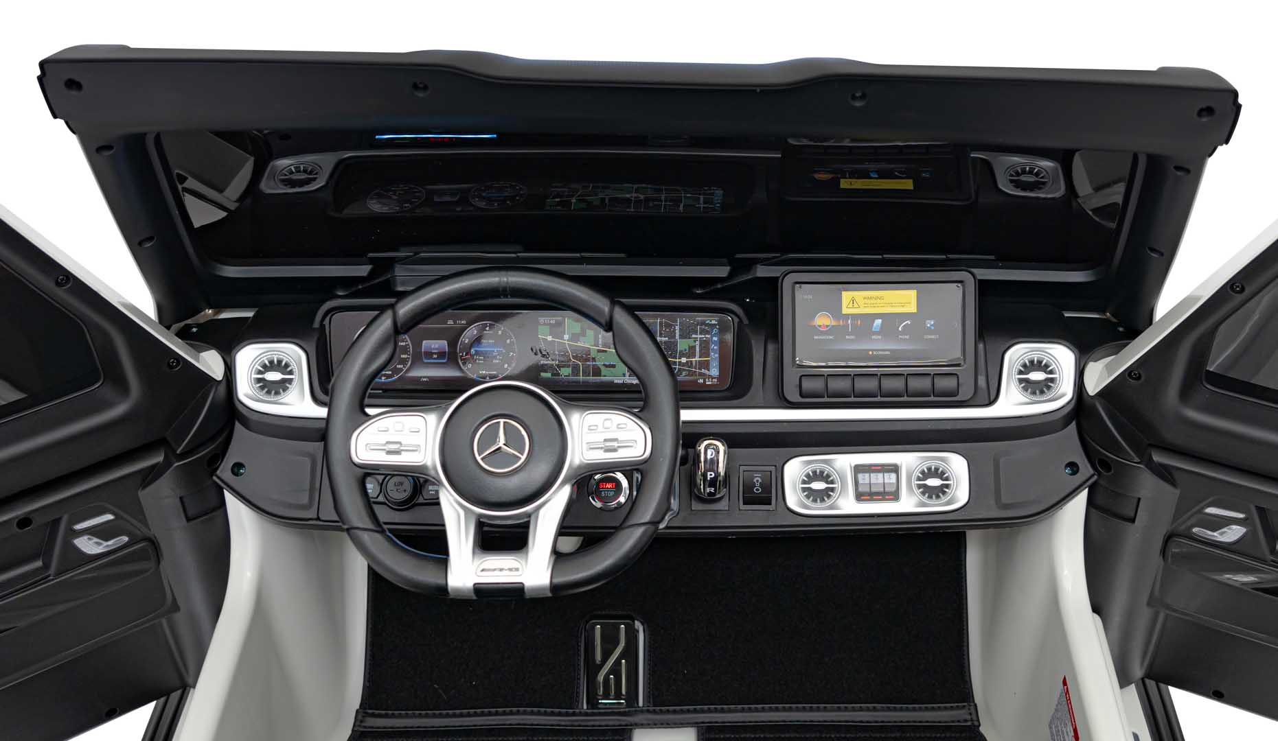 Masinuta electrica pentru copii cu 2 locuri, Mercedes AMG G63 NOU XXL 24V 800W 4x4 Alb - imagine 4
