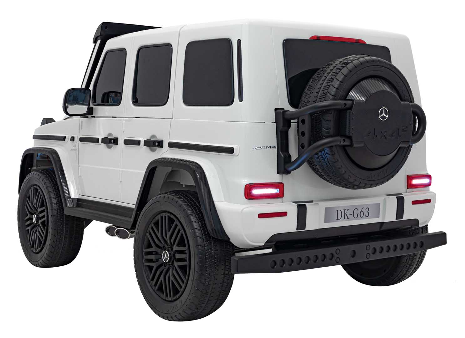Masina electrica pentru copii cu 2 locuri, Mercedes AMG G63 XXL 24V 800W 4x4 ecran LCD, echipare Lux (G63-mp4) Alb - imagine 6
