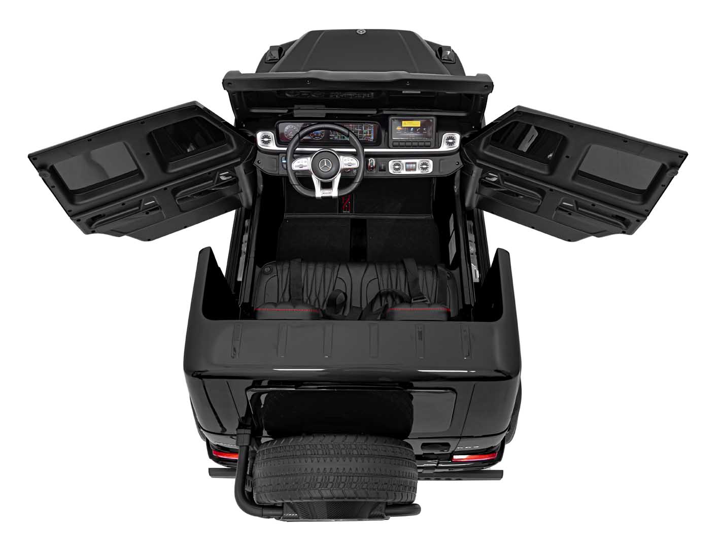 Masinuta electrica pentru copii cu 2 locuri, Mercedes AMG G63 NOU XXL 24V 800W 4x4 Negru - imagine 6