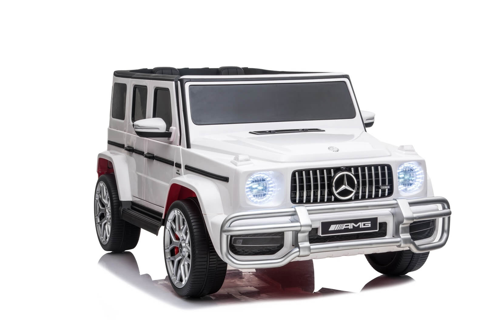 Masinuta electrica pentru copii cu 2 locuri, Mercedes AMG G63 NOU XXL 24V 200W 4x4 (s307) Alb - imagine 2