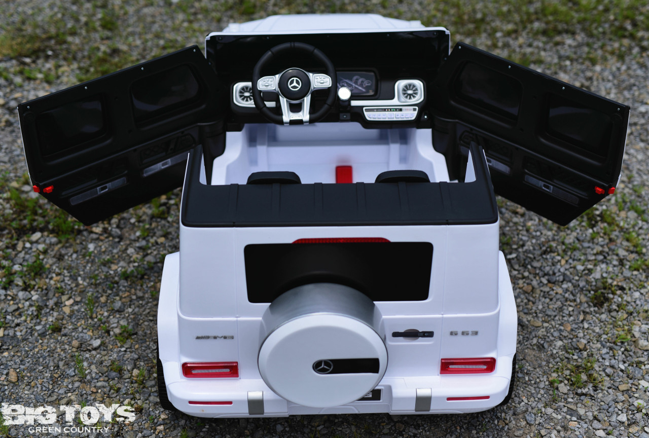 Masinuta electrica pentru copii cu 2 locuri, Mercedes AMG G63 NOU XXL 24V 200W 4x4 (s307) Alb - imagine 5