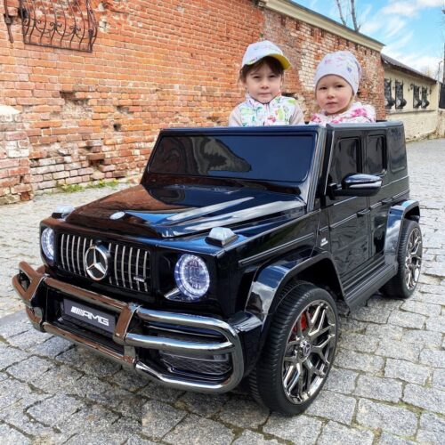 Masinuta electrica pentru copii cu 2 locuri, Mercedes AMG G63 NOU XXL 24V 200W 4×4 (s307) Negru metalizat