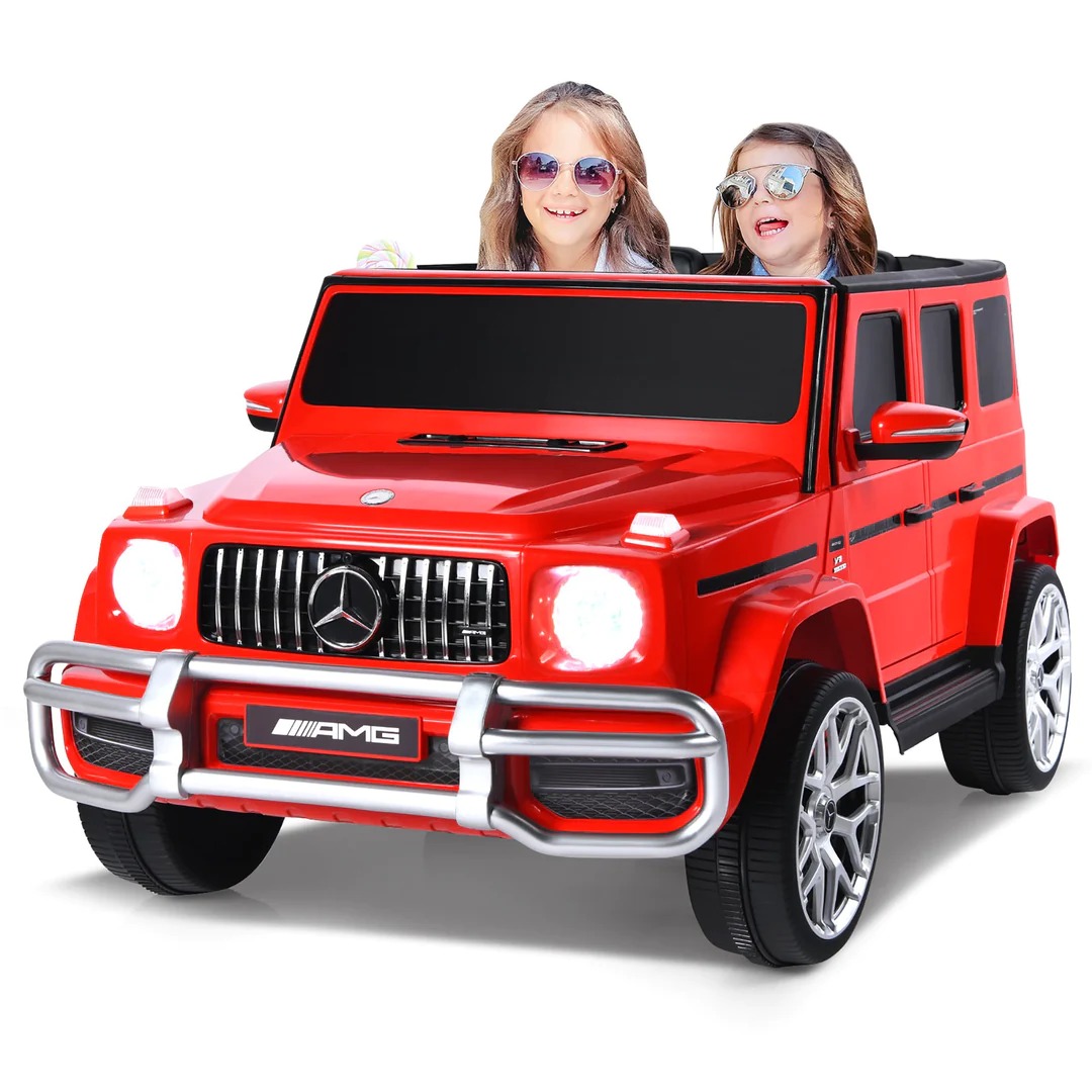 Masinuta electrica pentru copii cu 2 locuri, Mercedes AMG G63 NOU XXL 24V 200W 4x4 (s307) Visiniu metalizat - imagine 8