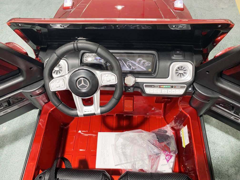 Masinuta electrica pentru copii cu 2 locuri, Mercedes AMG G63 NOU XXL 24V 200W 4x4 (s307) Visiniu metalizat - imagine 5