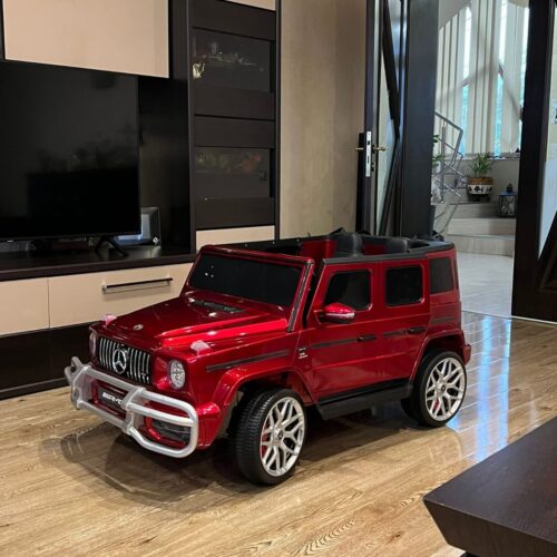 Masinuta electrica pentru copii cu 2 locuri, Mercedes AMG G63 NOU XXL 24V 200W 4×4 (s307) Visiniu metalizat