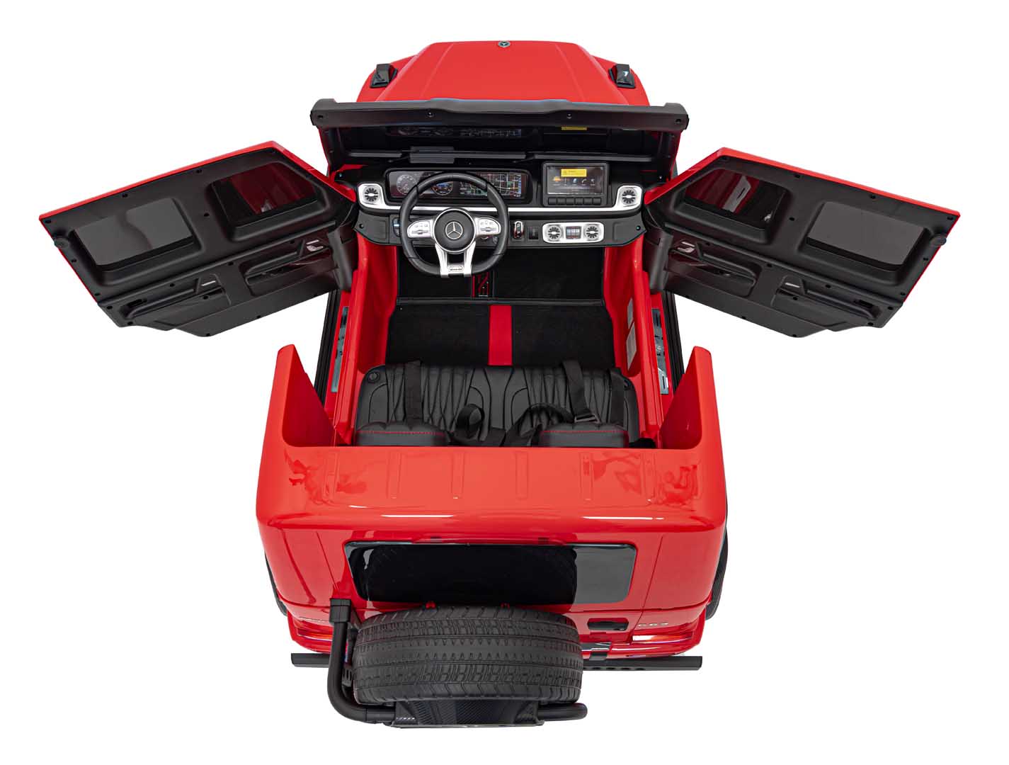Masinuta electrica pentru copii cu 2 locuri, Mercedes AMG G63 NOU XXL 24V 800W 4x4 Rosu - imagine 3