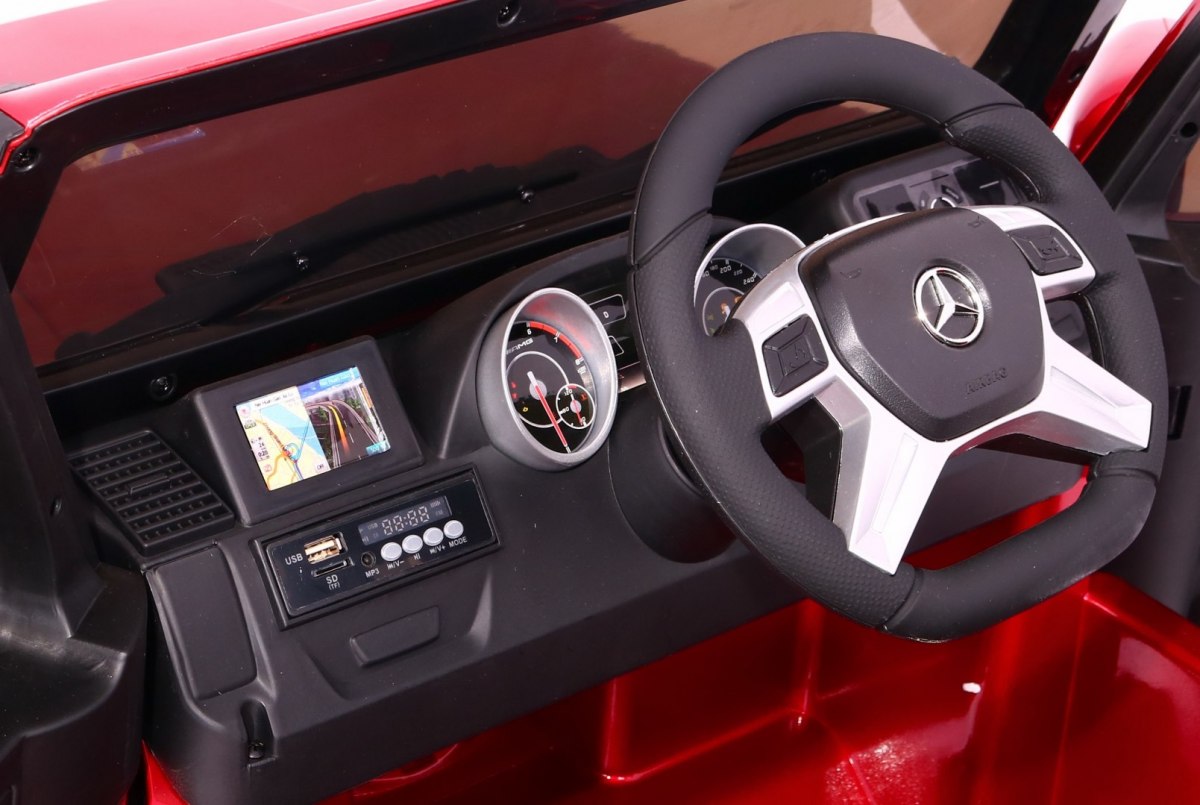 Masinuta electrica pentru copii MERCEDES AMG G65, Visiniu metalizat - imagine 5